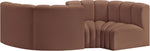 Arc - Faux Leather 4 Piece Curved Modular Sofa