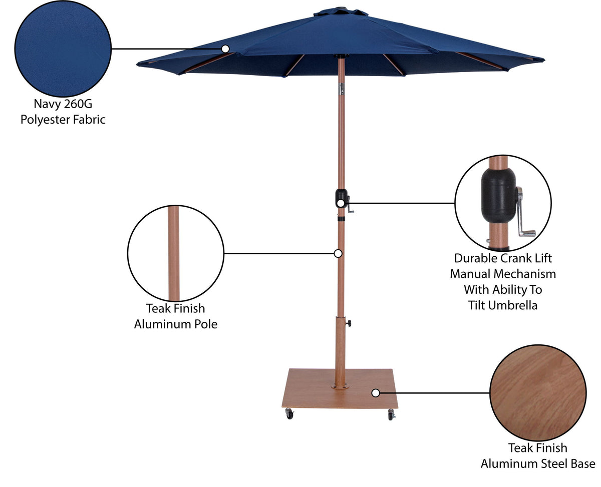 Fiji - Aluminum Patio Umbrella With Square Teak Base