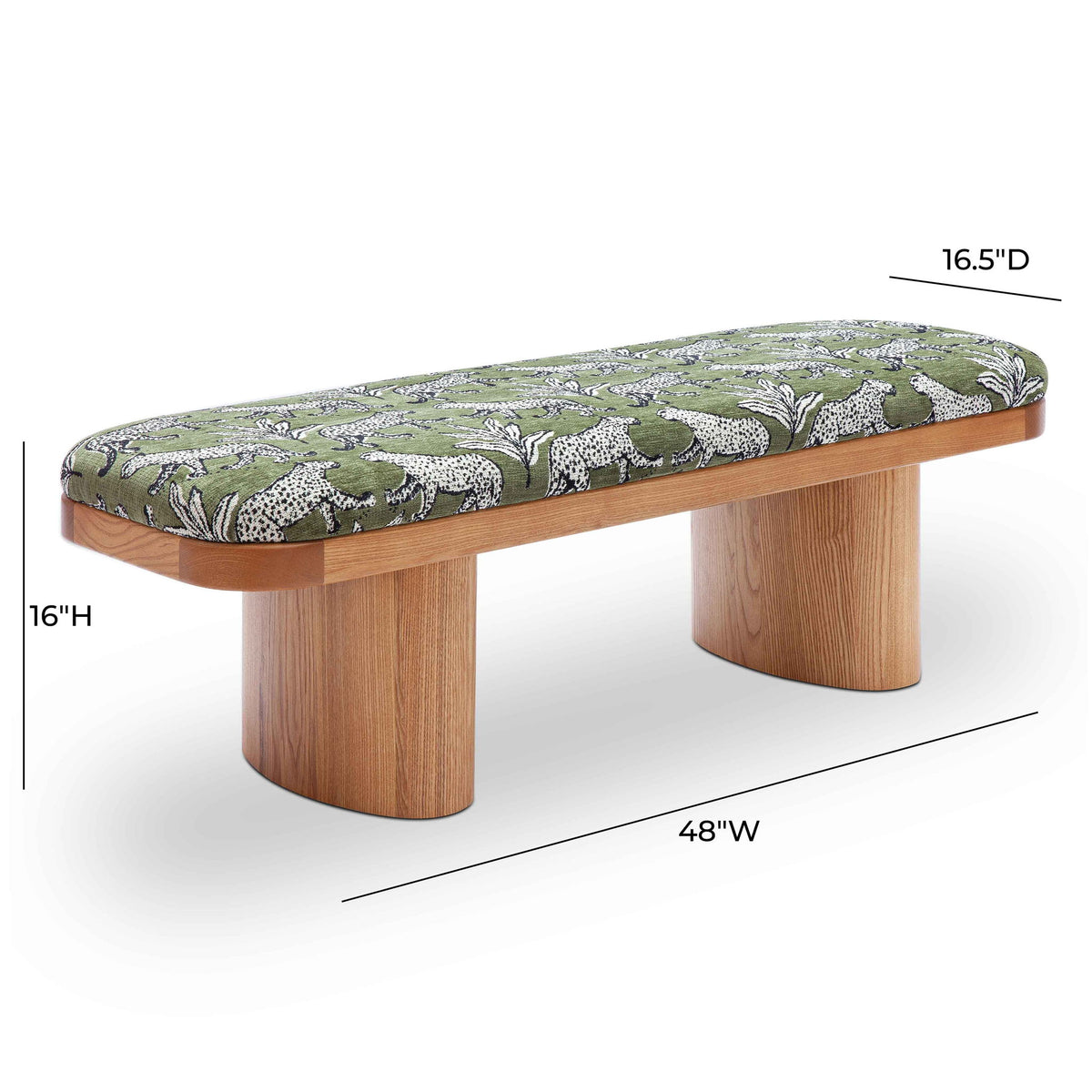 Ollie -  Leopard Jacquard Bench