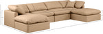 Indulge - Faux Leather 6 Piece Modular Double Chaise Sectional - Tan