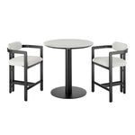 Jazmin - 3-Piece Outdoor Counter Height Bistro Dining Set - White / Black