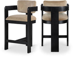 Sacha - Velvet Stool With Black Base