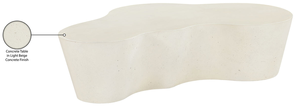 Monza - Concrete And Fiberglass Indoor / Outdoor Coffee Table - Cream