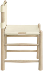 Santos - Vegan Leather Upholstered Dining Chair With Stained Natural Base (Set of 2)