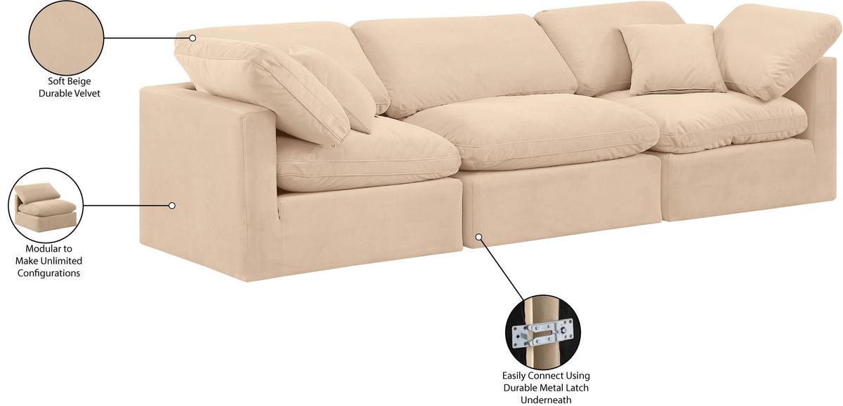 Indulge - Velvet 3 Seat Modular Sofa