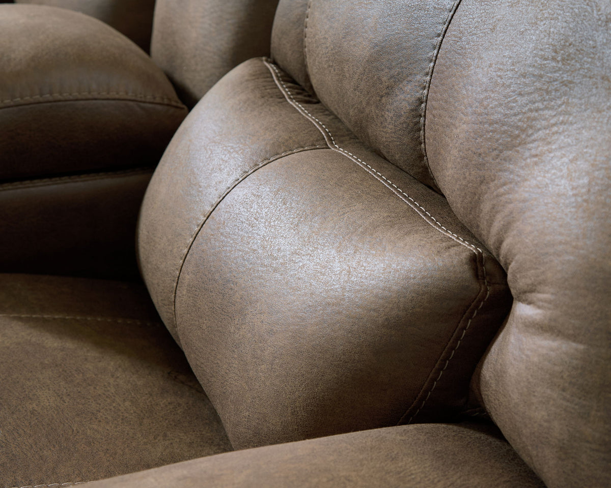 Beckley Place - 2 Seat Power Reclining Sofa With Adjustable Headrest - Earth
