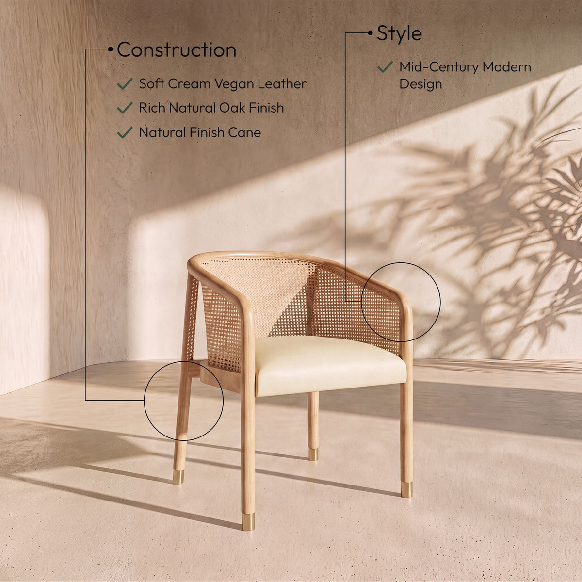 Sylvan - Vegan Leather Dining Chair (Set of 2) - Natural Frame