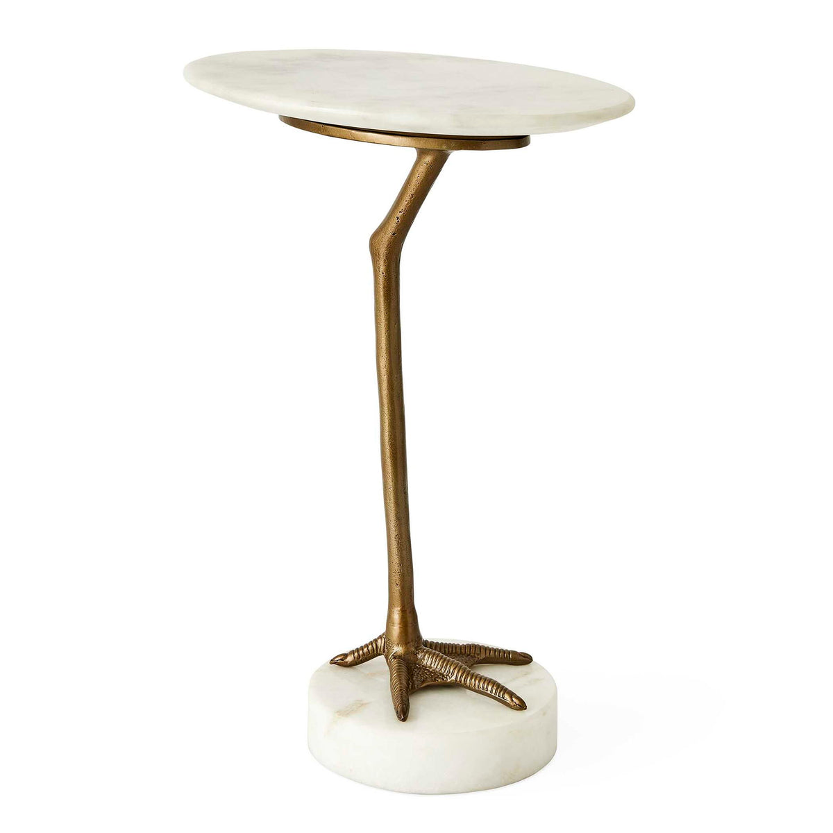 Taking A Stand - Side Table - Brass / White