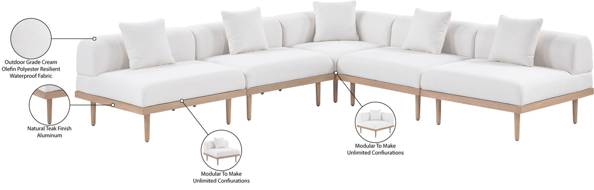 Laguna - 5 Piece 106.5" Upholstered Outdoor Patio Modular Sectional