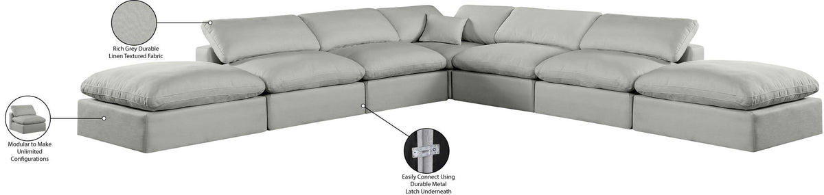 Comfy - 7 Piece Linen Modular Corner Sectional