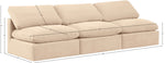 Indulge - Velvet 3 Seat Modular Armless Sofa