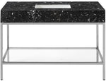 Marmo - Engineered Marble Bathroom Vanity With Chrome Base