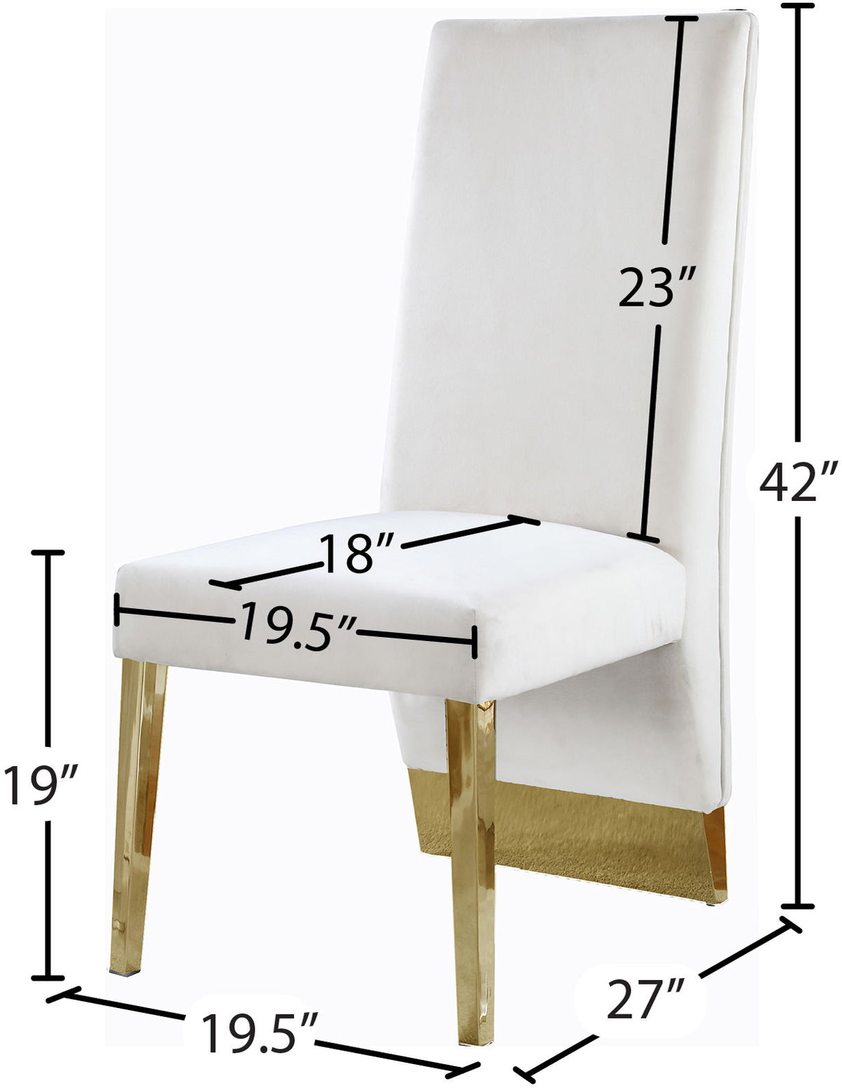 Porsha - Dining Chair with Gold Legs (Set of 2)