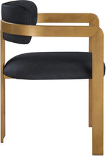 Aurum - Vegan Leather Upholstered Dining Chair With Brushed Brass Base (Set of 2)