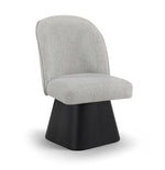 Marlowe - Linen Textured Fabric Upholstered Swivel Dining Side Chair - Stained Black
