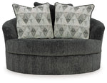 Biddeford - Oversized Swivel Accent Chair - Shadow