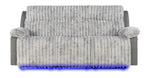 Plush - Reclining Sofa With Table And LED Belt - Gray