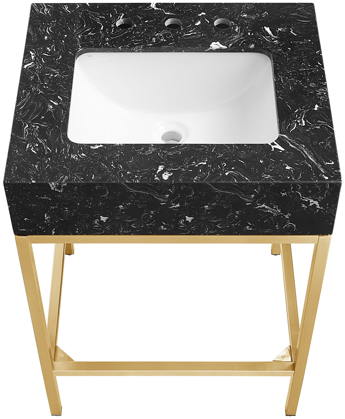 Marmo - Engineered Marble Bathroom Vanity With Gold Base