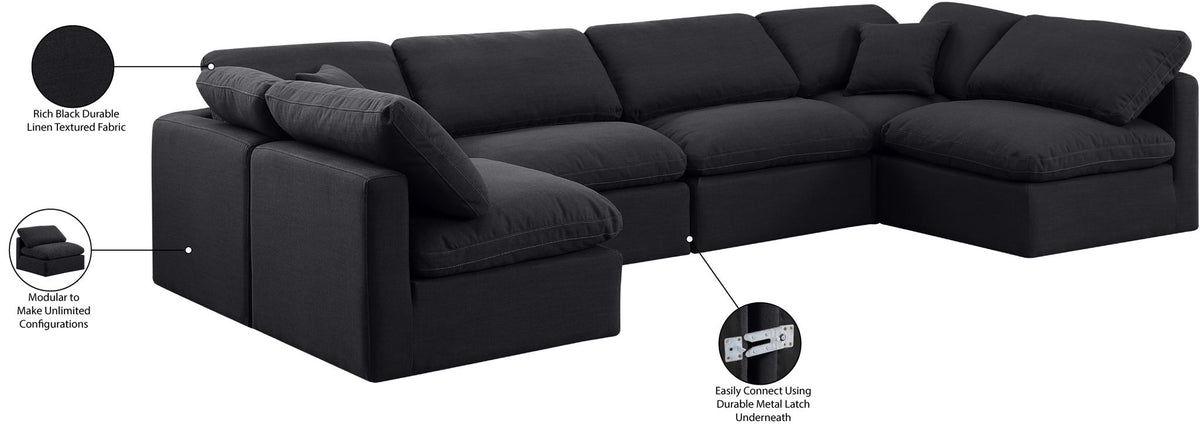 Indulge - Linen 6 Piece Modular U-Shaped Sectional