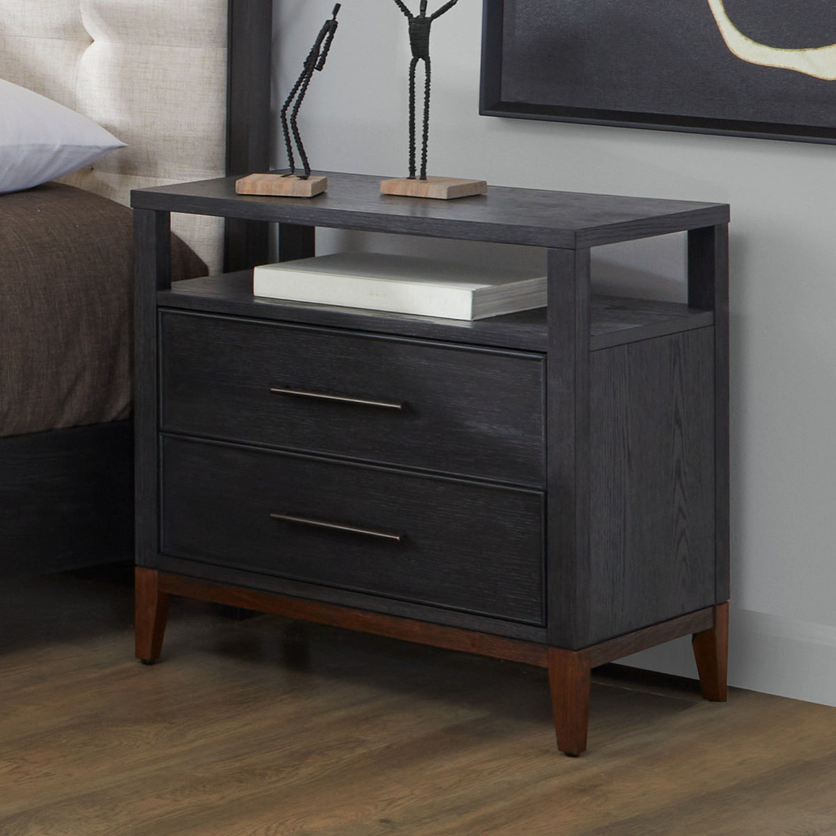 Waterfall - Nightstand - Deep Ebony
