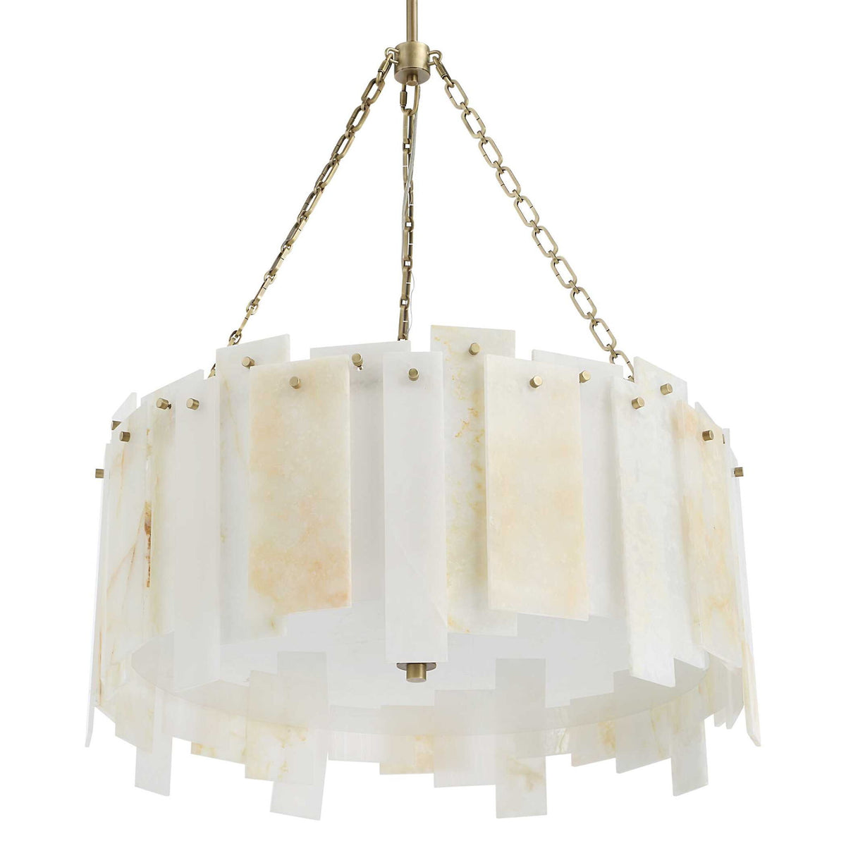 Stacked Deck - Pendant - White / Light Antique Brass