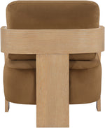 Cedra - Velvet Performance Fabric Upholstered Accent Chair - Natural Frame