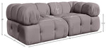Orin - Velvet Performance Fabric Upholstered 2 Piece Modular Sofa (2 Corner Chairs)