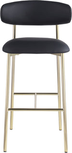 Lupita - Vegan Leather Upholstered Bar Stool With Brushed Gold Frame (Set of 2)