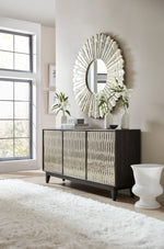 Home Accent - Shimmer 3-Door Credenza - Dark Gray / Silver