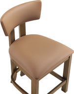 Lavrin - Vegan Leather Upholstered Counter Stool (Set of 2) - Walnut Base