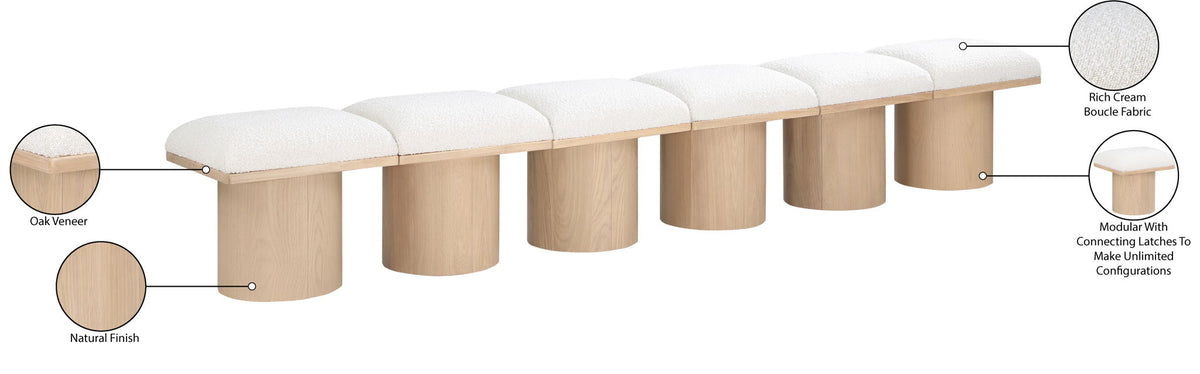 Pavilion - 6 Piece Modular Bench With Natural Base