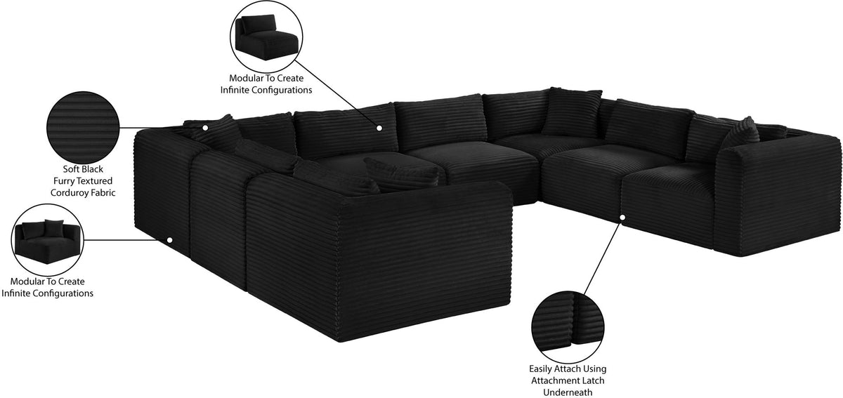 Shaggy - 8 Piece Modular U-Shaped Sectional