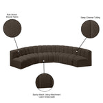 Arc - Boucle Fabric 6 Piece U-Shaped Modular Sofa