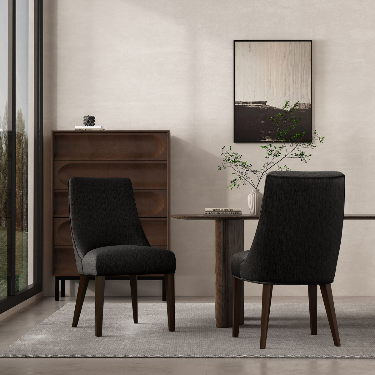 Manhattan Beever - Chenille Wood Dining Chair (Set of 2)