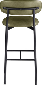 Lupita - Vegan Leather Upholstered Bar Stool With Matte Black Frame (Set of 2)