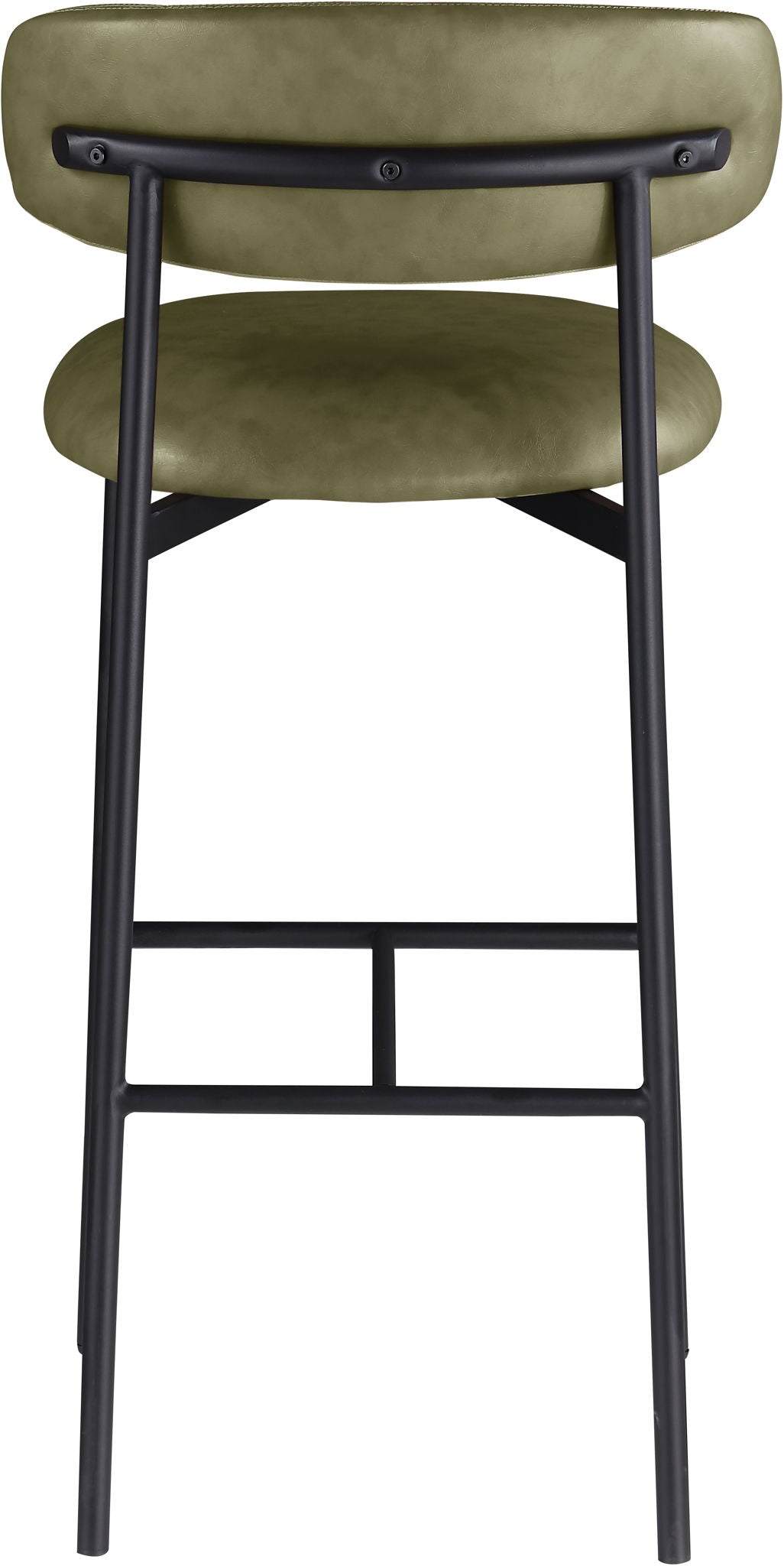 Lupita - Vegan Leather Upholstered Bar Stool With Matte Black Frame (Set of 2)