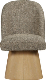Marlowe - Linen Textured Fabric Upholstered Swivel Dining Side Chair - Stained Natural