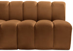 Arc - Velvet 3 Piece Modular Corner Sofa - Saddle