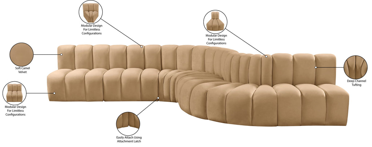 Arc - Velvet 7 Piece Modular Sofa