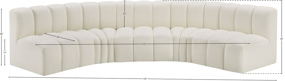 Arc - Faux Leather 5 Piece U-Shaped Modular Sofa