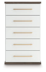 Kendanport - Five Drawer Chest - Brown / White