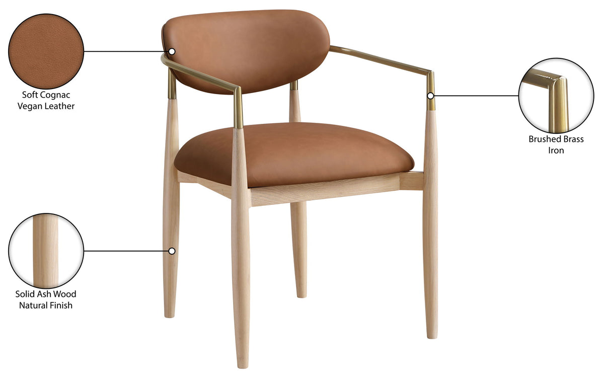 Riccio - Dining Arm Chair (Set of 2) - Natural And Gold Frame