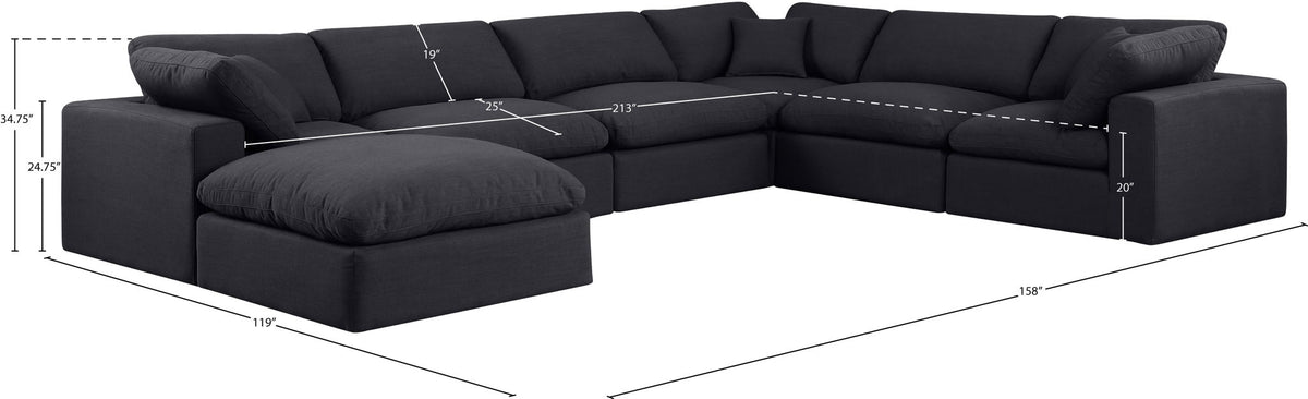 Comfy - 7 Piece Linen Modular Sectional With Chaise