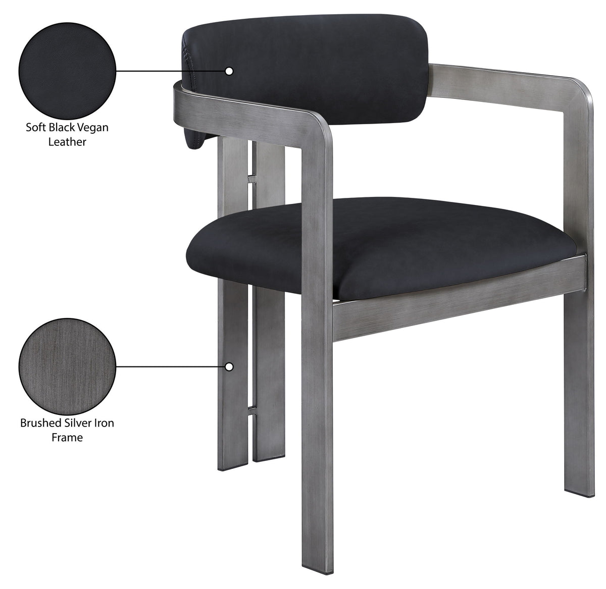 Aurum - Vegan Leather Upholstered Dining Chair With Gray Base (Set of 2)