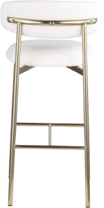 Lupita - Vegan Leather Upholstered Bar Stool With Brushed Gold Frame (Set of 2)