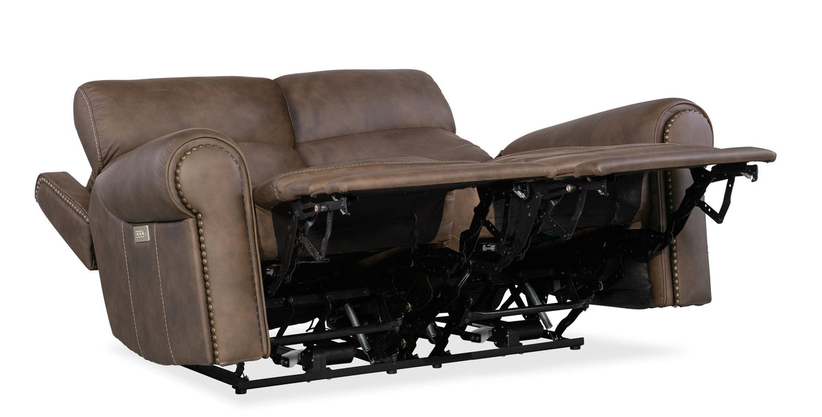 MS - Duncan Power Loveseat With Power Headrest & Lumbar - Dark Brown