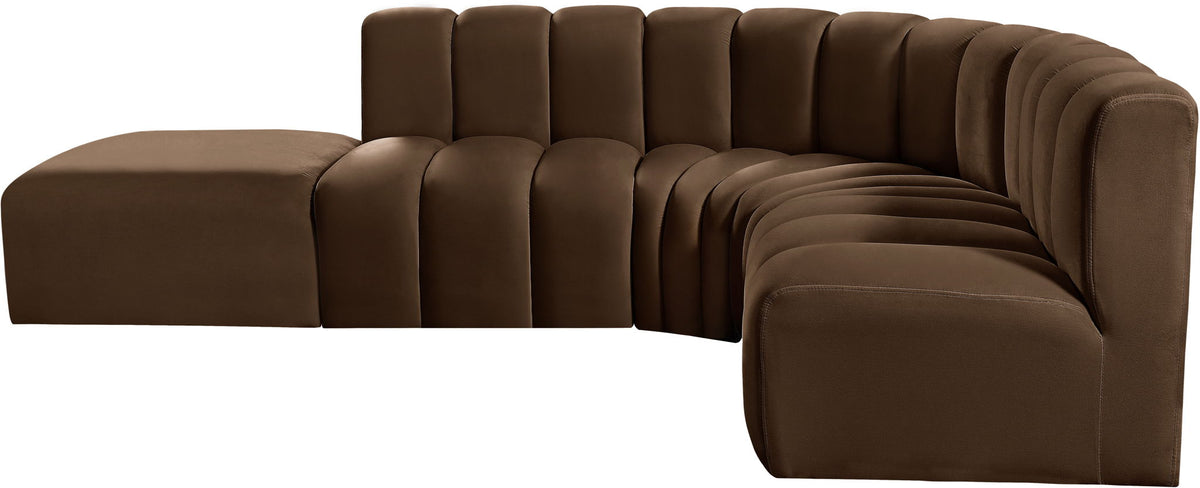 Arc - Velvet 5 Piece Corner Modular Sofa
