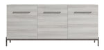 Mia - 3 Door Buffet - White / Gray / Silver