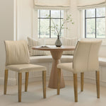 Velena - Full Back Top Grain Leather Upholstered Wood Dining Chairs (Set of 2) - Khaki