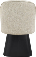 Marlowe - Linen Textured Fabric Upholstered Swivel Dining Side Chair - Stained Black